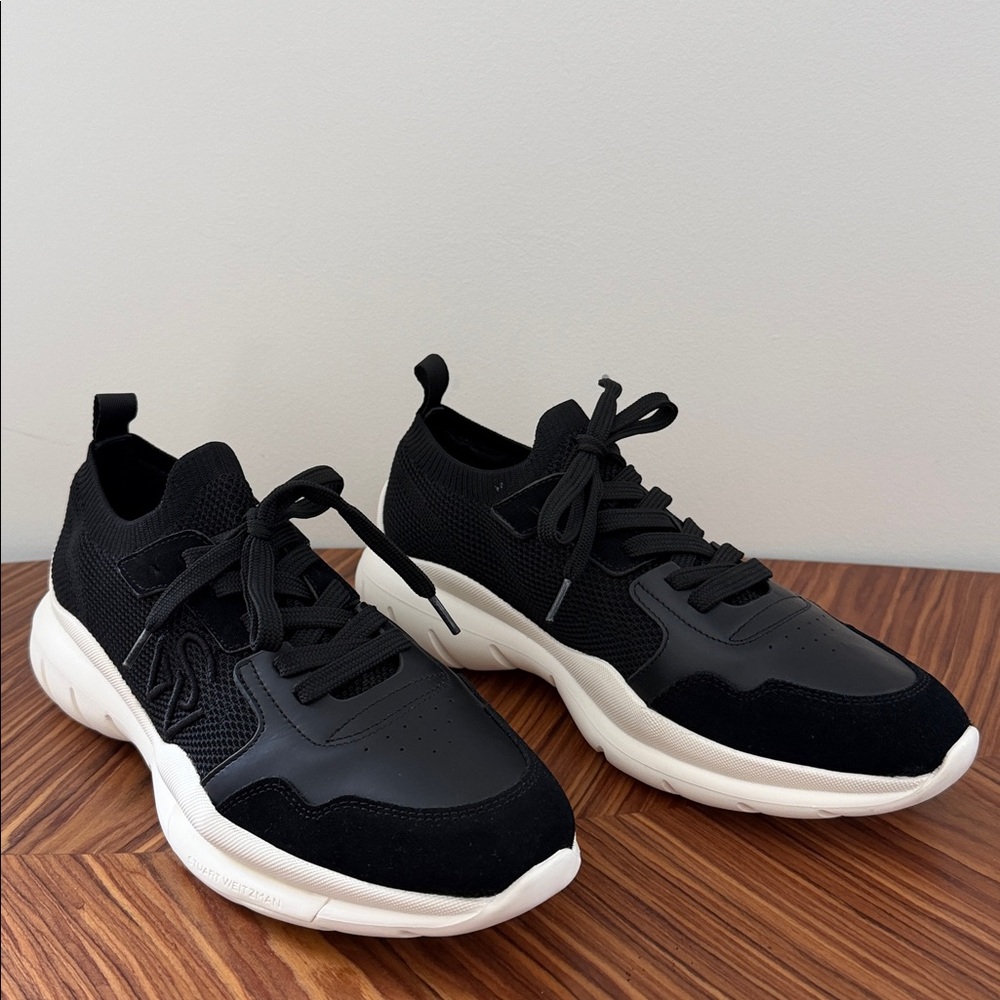 NWT Stuart Weitzman 5050 Logo Low-Top Sneakers Black Size 9 - Picture 4 of 14